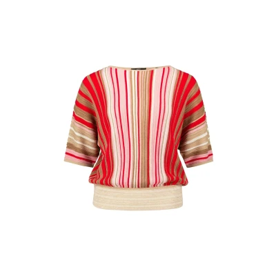 Afbeelding van zero Gestreift Trui, Dames, Maat: 34, Patch creamred