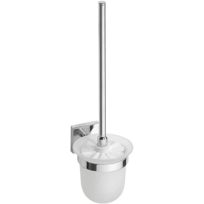 Afbeelding van Toiletborstelhouder Sapho X Square Hangend 11x39 cm Chroom / Melkglas