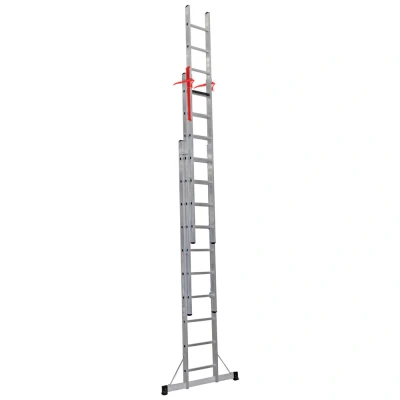Afbeelding van Professionele Schuifladder / Reform 3 delig 3x8 treden Aluminium Anti slip en 131 1 + 2, NEN 2484, TÜV GS gecertificeerd