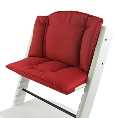 Afbeelding van Bambiniwelt Vervangende overtrek, zitkussen, kussenset, stoelverkleiner, compatibel met STOKKE Tripp Trapp voor hoge stoel, kinderstoel, gemêleerd rood