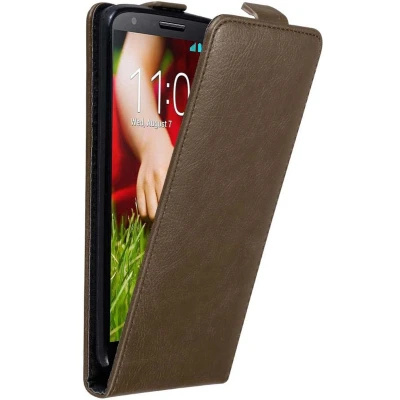 Afbeelding van Cadorabo Hoesje geschikt voor LG G2 in KOFFIE BRUIN Beschermhoes Flip Case Cover magnetische sluiting