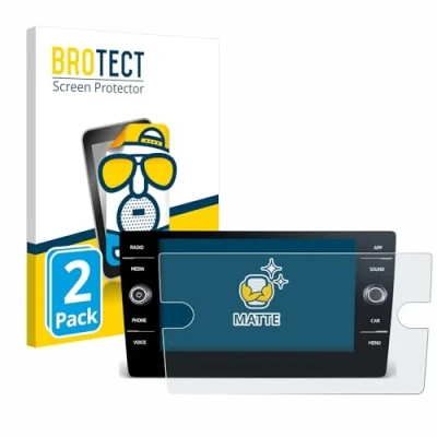 Afbeelding van BROTECT (2 Stuks) Antireflecterende Beschermfolie voor Volkswagen T Roc 2017 2019 Discover Media 8&quot; Anti Glare Screen Protector, Mat