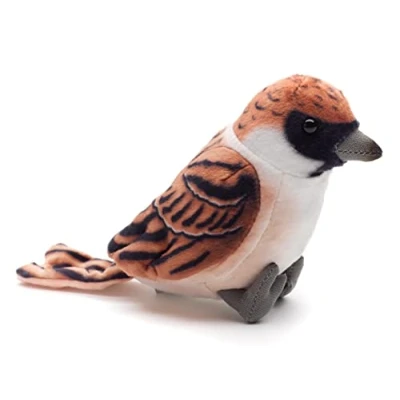 Afbeelding van Uni Toys Knuffeldier Huismus vogel zachte pluche stof bruin 10 cm tuinvogels