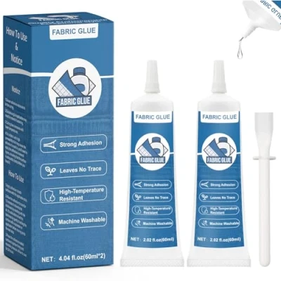 Afbeelding van WAN2TLK 120 ml textiellijm, wasmachinebestendig, extra sterk, permanente transparante wasbare textiellijm voor textiel, stoffen, polyester, jeans, kleding
