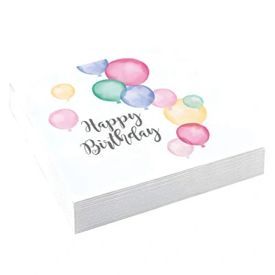 Afbeelding van Amscan Servetten Happy Birthday 16,5 Cm Papier Pastel 20 Stuks