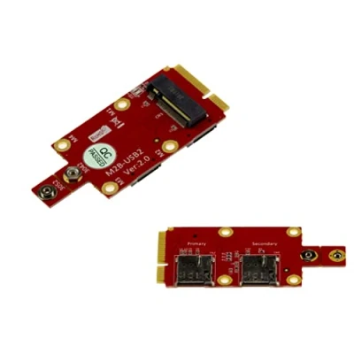 Afbeelding van KALEA INFORMATIQUE M2 B Key miniPCIe adapter voor M.2 NGFF 3G 4G 5G LTE GPS via mPCIe poort, met twee nano simslots.