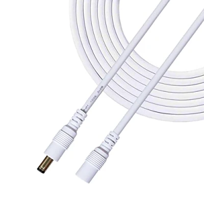 Afbeelding van Liwinting DC Verlengkabel 5,5 mm x 2,5 Aansluitkabel Gelijkstroom Verbindingskabel Verdeler Mannelijk naar Vrouwelijk Connector voor Voeding, CCTV camera 5m Wit