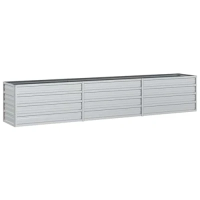 Afbeelding van vidaXL Plantenbak verhoogd 240x40x45 cm gegalvaniseerd staal zilver, plantenbak, tuinpot, bloembak, tuinbak, plantenpot, bloempot, plantenbakken