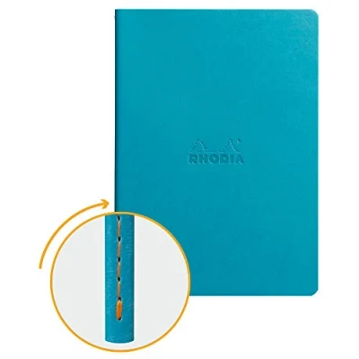 Afbeelding van Rhodia Sew Spine Dot Grid Journal Turquoise A5: Ivory Pages