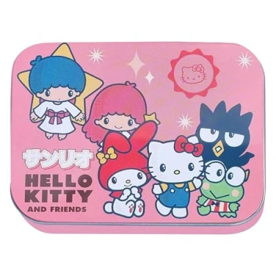 Afbeelding van Hello Kitty Friends Kinderpleisters met Licentie 6 stuks Metalen Doos 24 Pleisters Mooie Design Pleister bewaardoos voor Kinderen Plakpleister Geschikt Rugzak Handtas