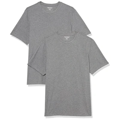 Afbeelding van Amazon Essentials Heren Regular Fit T shirt met korte mouwen en ronde hals, pak van 2, grijs gemêleerd, S
