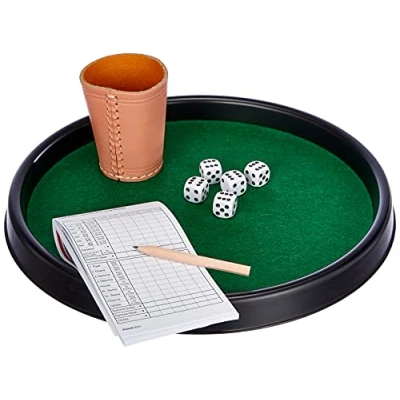 Afbeelding van Piatnik Set met dobbelstenen van 32 cm beker