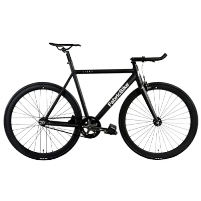 Afbeelding van FabricBike Light fixed bike, Fixie, één snelheid, aluminium frame en vork, 28&quot; wielen, 6 kleuren, 3 maten, 9,45 kg ca. (M 54cm, Matte Black)