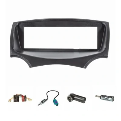 Afbeelding van tomzz Audio 2415 051 Radio installatie frame Set geschikt voor Ford ka ru8 jaar 2009 2017 zwart met radioadapter iso, Fakra antenneadapter Din iso