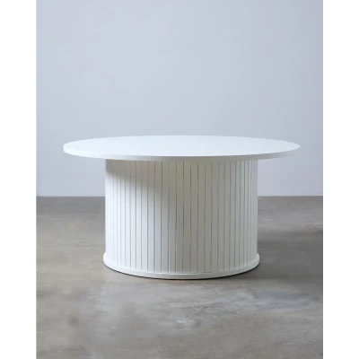 Afbeelding van Nordic Home Kelly salontafel Ø90 cm wit Hout