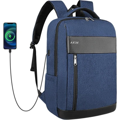 Afbeelding van Laptop Rugzak Tas met USB Opladen Poort 156 Inch Zwart Blauw Voor Mannen &amp; Vrouwen