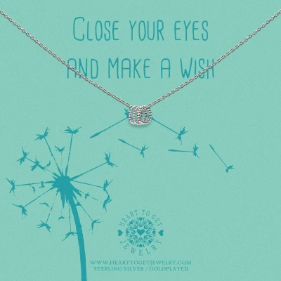 Afbeelding van Heart to Get, ketting met 3 nopjes wensringetjes , close your eyes and make a wish, N503DKA20S