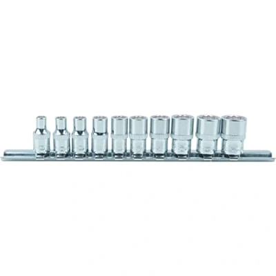 Afbeelding van KS Tools, Dopsleutel + dopmoer, 1/4&quot; CHROMEplus 12 kant doppenset