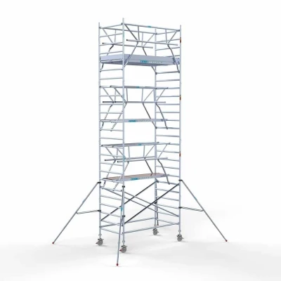 Afbeelding van Professionele alu rolsteiger 135x250x8.20m werkhoogte incl. dubbele voorloopleuning