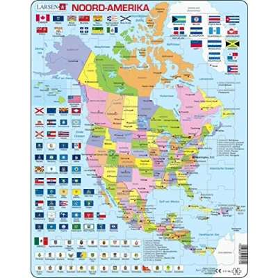 Afbeelding van Larsen Legpuzzel Maxi Noord Amerika Junior Karton 70 Stukjes