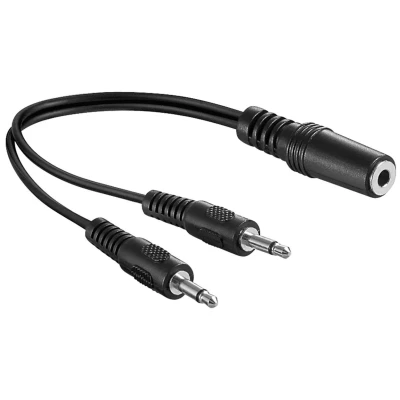 Afbeelding van Goobay audio Y kabeladapter 3,5 mm, 1x stereo bus naar 2x monostekker jackplug mm (3 polig
