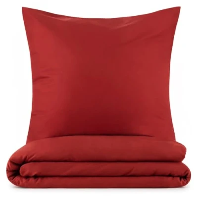Afbeelding van Blumtal beddengoed 140 x 200cm &amp; kussensloop 80 80cm superzachte dekbedovertrekset, 2&amp;delig, Bordeaux Rood