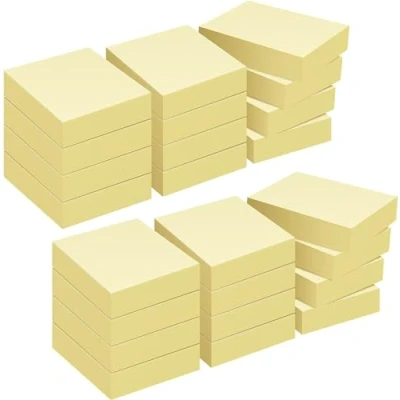 Afbeelding van ZCZN zelfklevende vellen, 2400 sticky notes 51 x 38 mm, 100 vellen per blok, geschikt voor memo&#039;s, berichten, herinneringen, geel