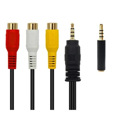 Afbeelding van QiCheng&amp;LYS aux kabel voor tv, 3,5 mm naar RCA audioverlengkabel, vergulde male 3RCA female stereo audiokabel tablets, luidsprekers, thuisbioscoop (3,5 tot 3 25cm)