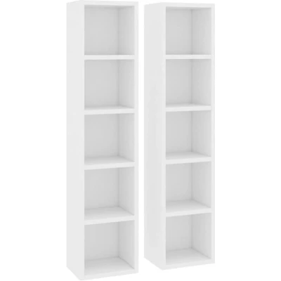 Afbeelding van vidaXL Cd kasten 2 st 21x16x93,5 bewerkt hout wit