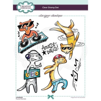 Afbeelding van Creative Expressions Clear stamp Katten musical A5 Set 6 stempels