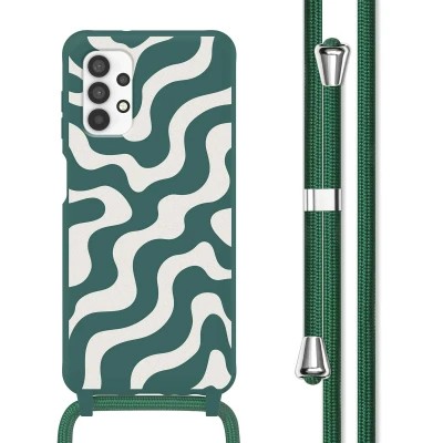 Afbeelding van Samsung Galaxy A32 (4G) Hoesje Siliconen en TPU (zacht) imoshion Softcase/Koordhoesje/Backcover Petrol Green Groovy Telefoonhoesje