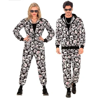 Afbeelding van Widmann Halloween Kostuum Game Of Life And Death Retro Trainingspak Zwart / Wit Medium Verkleedkleding