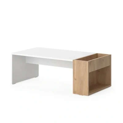 Afbeelding van Vicco ChrisSalontafel 95 x 49.4 cm Eik wit/goud