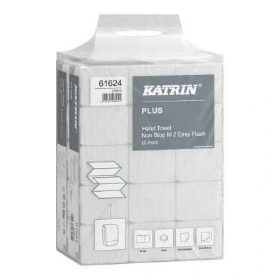 Afbeelding van Handdoek Katrin 61624 Z vouw Plus sneloplossend 2laags 20,3x24cm 15x160st