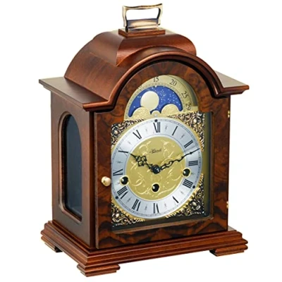 Afbeelding van Hermle Watchmanufaktur Tafelklok, hout, walnoot bruin, 30cm x 21cm 14cm