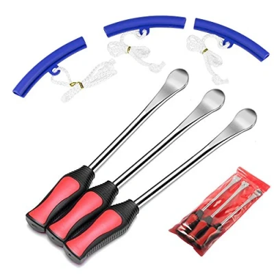 Afbeelding van Mookis Bandenmonteerijzer Tire Spoons Lever Iron Tool Kits 3 stuks Bandenlifter Monteerhendel Gereedschap Wiel Velg Protectoren Kit voor Motorfiets Fiets Banden