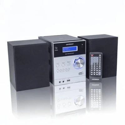 Afbeelding van UNIVERSUM MS 300 21 Stereoset AUX, Bluetooth, CD, DAB+, FM, USB Acculaadfunctie, Incl. afstandsbediening, luidspreker, Wekfunctie 2 x 5 W Zilver