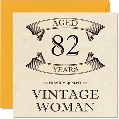 Afbeelding van Vintage 82e verjaardagskaarten voor vrouwen leeftijd 82 jaar leuke verjaardagskaart mama zus vrouw oma oppas tante 145 mm x dames wenskaarten,