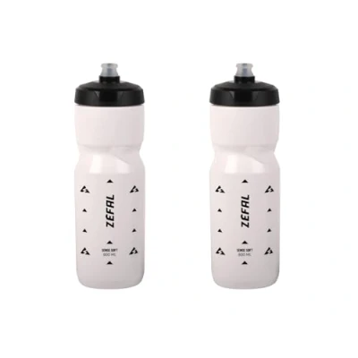 Afbeelding van ZEFAL Set van 2 Sense Soft 80 drinkfles voor fiets en mountainbike zachte geurloze sportdrinkflessen BPA vrije waterfles siliconen fopspeen wit, x 800 ml