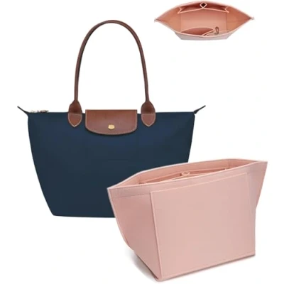 Afbeelding van Umiup Inzet organizer voor Longchamp Le Pliage, handtas organizer, vilten tasorganizer met multifunctionele vakken, grote inhoud Large/Medium/Small