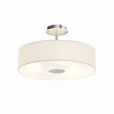 Afbeelding van Lindby plafondlamp 3 lichts Stof, glas, metaal H: 28 cm E27 wit, mat nikkel, chroom