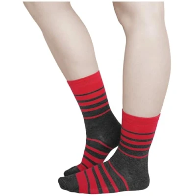 Afbeelding van VITSOCKS 80% Merino Wol Sokken Dames Warm Dun Zacht Ademend (3 PAAR) Wollen Wintersokken, grijs rood, 35 38
