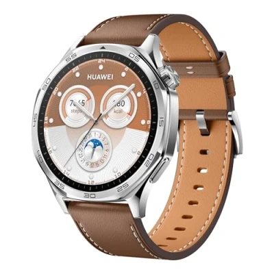Afbeelding van HUAWEI WATCH GT 5 46mm smartwatch, Modern design, Ultieme hardloop en fietservaring, Toonaangevend in gezondheid, Maximale batterijduur van 14 dagen, Compatibel met iOS Android, Bruin