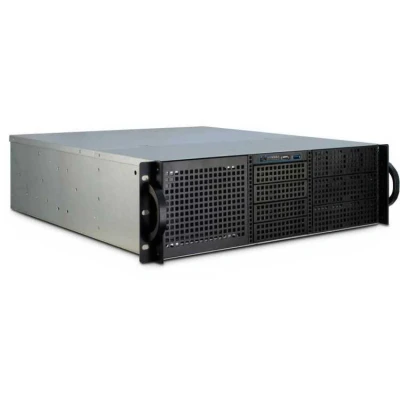 Afbeelding van Inter Tech IPC 3U 30248 Rack Zwart, Roestvrijstaal