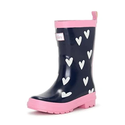 Afbeelding van Hatley regenlaarzen bedrukte Wellington regenlaarzen, baby meisjes, harten marineblauw wit harten, 20 EU