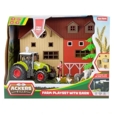 Afbeelding van Toi Toys Ackers ville boerderij met tractor licht en geluid speelset, 12dlg.