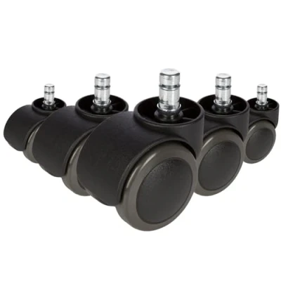 Afbeelding van 5 x wielen voor harde vloeren, ongeremd, 11 mm/50 mm, bureaustoelwielen (pak van 5) hjh OFFICE