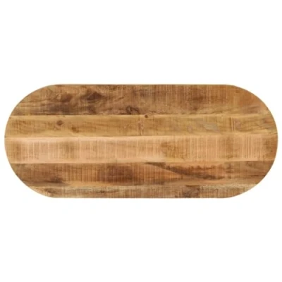 Afbeelding van Tafelblad ovaal 90x40x3,8 cm massief ruw mangohout