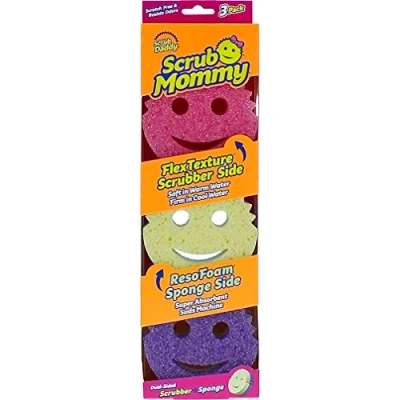 Afbeelding van Scrub Mommy Dubbelzijdige spons met zachte absorberende en krasvrije schrobbende zijden 3 Count