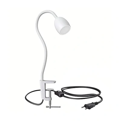 Afbeelding van ledscom.de GU10 klemlamp KLUK met zwanenhals, wit incl. GU10, 3 traps dimbaar, warm wit, W,